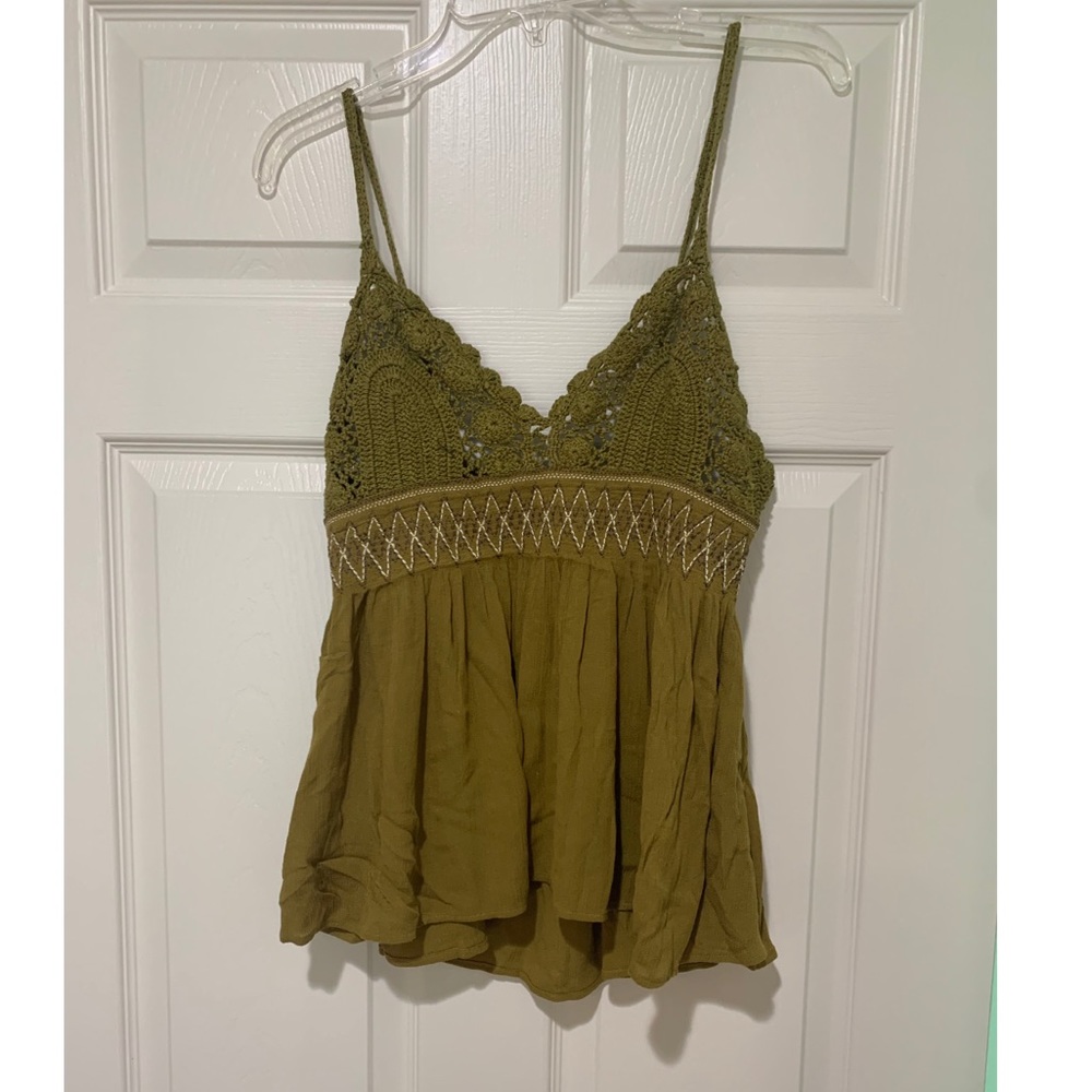Crochet Free People Top with Tie Back